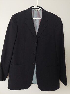 Wilke-Rodriguez Men's 40R Suit Jacket Blazer Black Wool From Moores